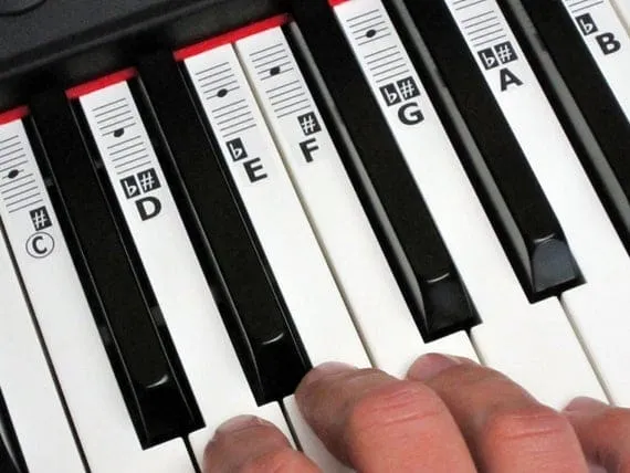 Exemple d'autocollants pour piano
