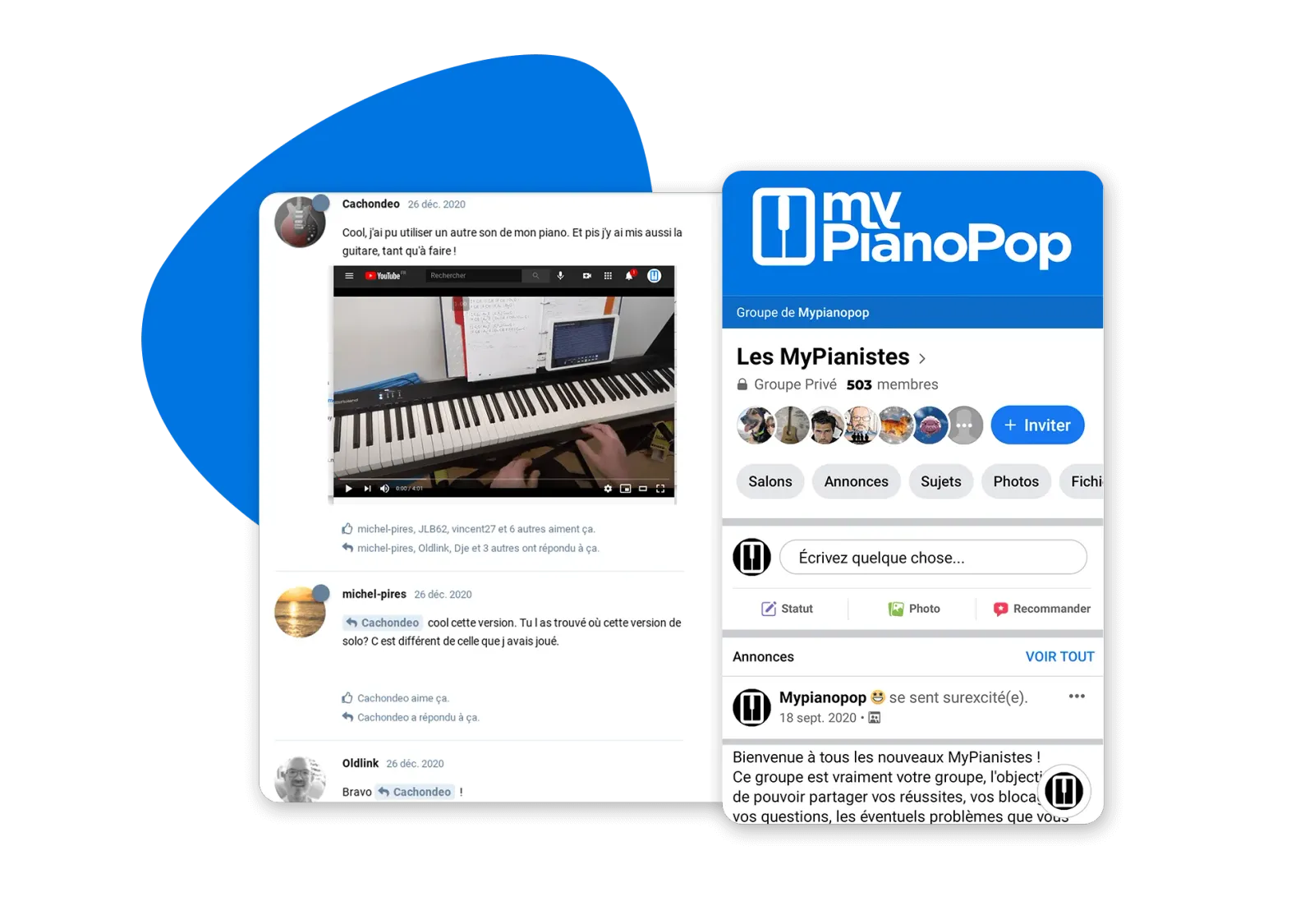 La communauté privée des MyPianistes (groupe Facebook « Les MyPianistes »)