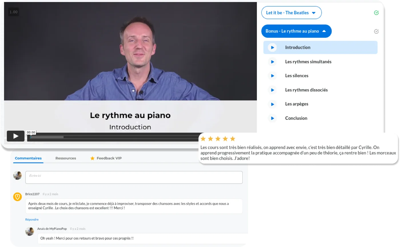 Travailler le rythme au piano dans l'espace membre