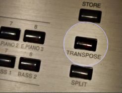 le bouton transpose sur un clavier numérique